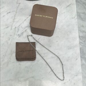 David Yurman Silver Chain with Brown Packaging